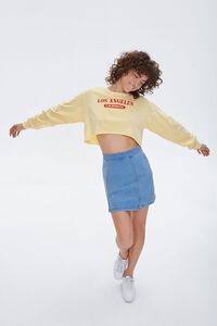 YELLOW/RED Los Angeles Cropped Graphic Tee, image 5