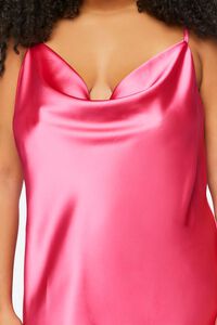 SUPER PINK Plus Size Satin Slip Midi Dress, image 5