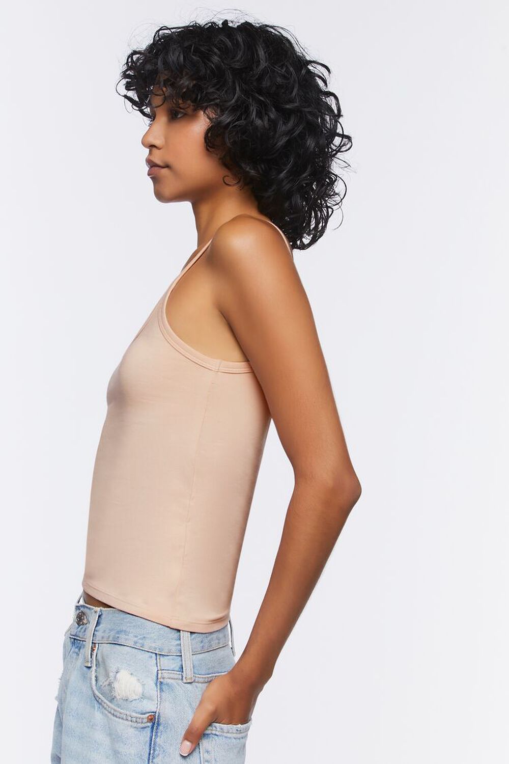 DUSTY PINK Basic Organically Grown Cotton Thick-Strap Cami, image 2