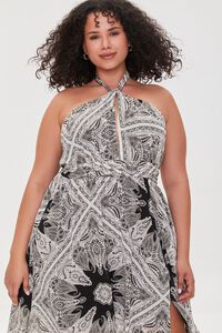 BLACK/MULTI Plus Size Chiffon Paisley Maxi Dress, image 5