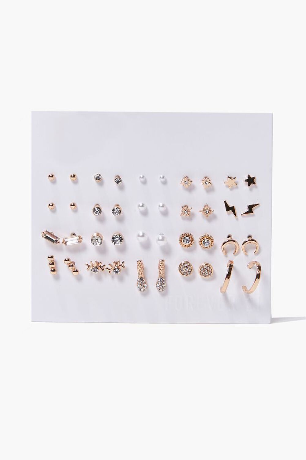 GOLD/WHITE Variety Faux Pearl Stud Earring Set, image 1
