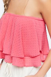 CORAL Strapless Clip Dot Crop Top, image 5