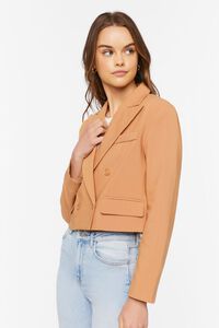 NATURAL Double-Breasted Cropped Blazer, image 2