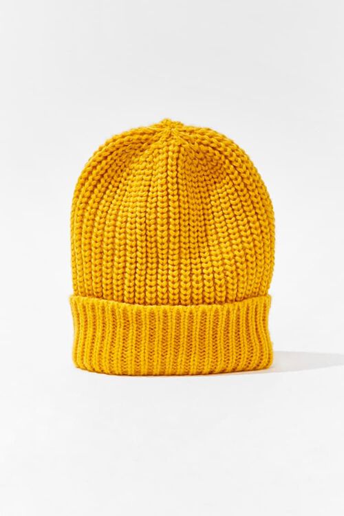 MUSTARD Ribbed Knit Beanie, image 1