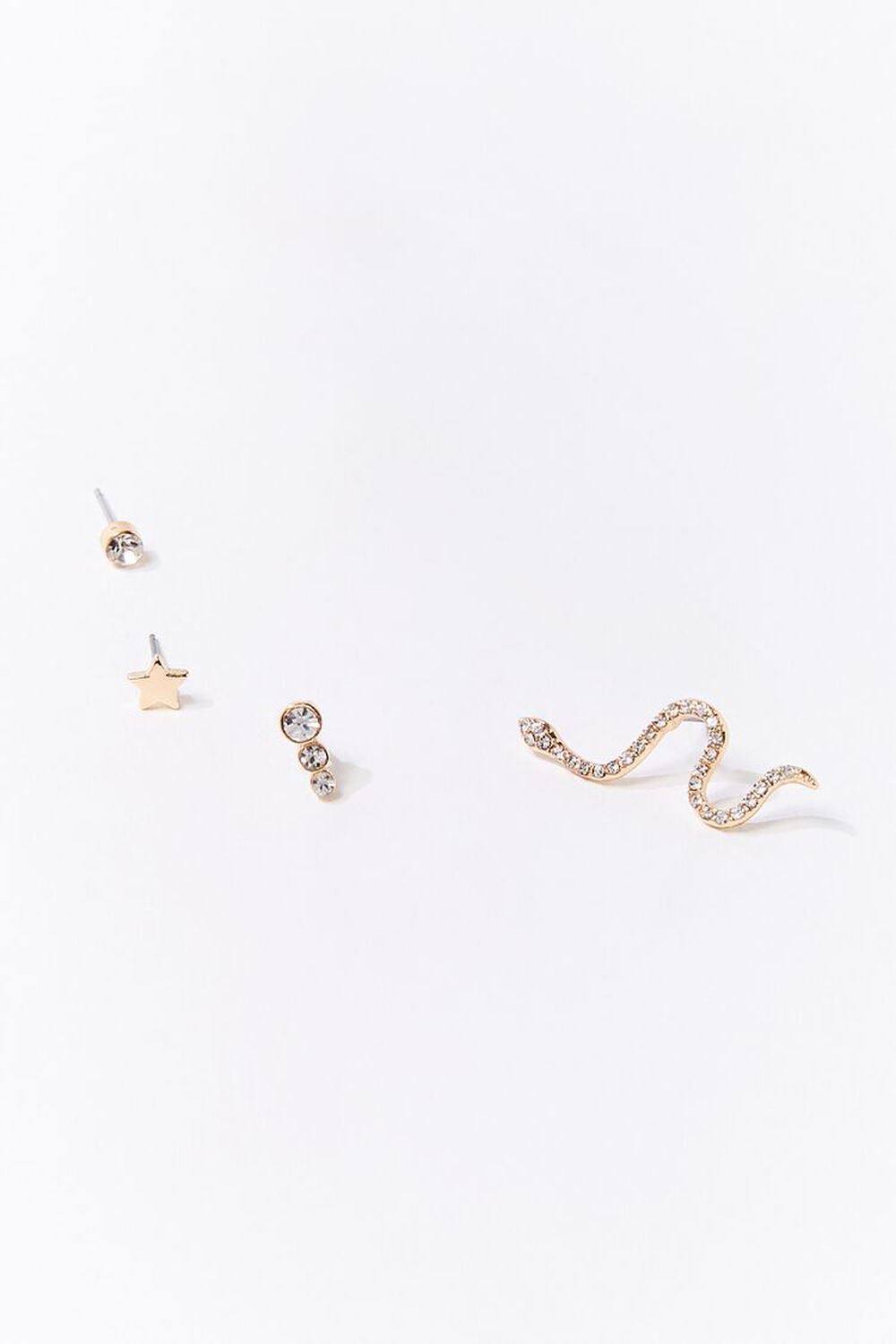Rhinestone Snake Charm Earring Set, image 2