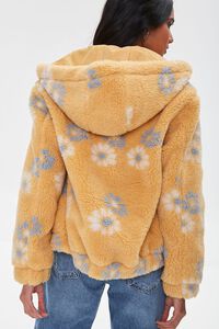 MUSTARD/MULTI Floral Faux Shearling Zip-Up Coat, image 3