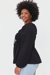 BLACK Plus Size Sweetheart Gingham Top, image 2