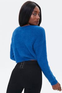TEAL Fuzzy Ruched Drawstring Sweater, image 3