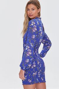 BLUE/MULTI Floral Print Mini Dress, image 2