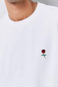 WHITE/RED Embroidered Rose Sweatshirt, image 5