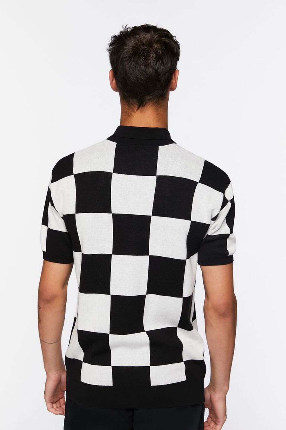 BLACK/WHITE Checkered Polo Shirt, image 3