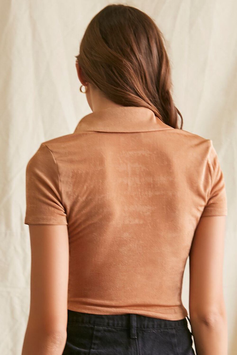 CAMEL Ruched Cropped Shirt, image 3