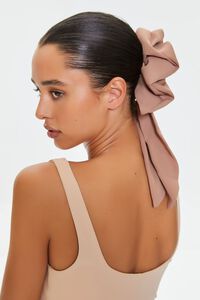 BROWN Bow Oversized Scrunchie, image 1