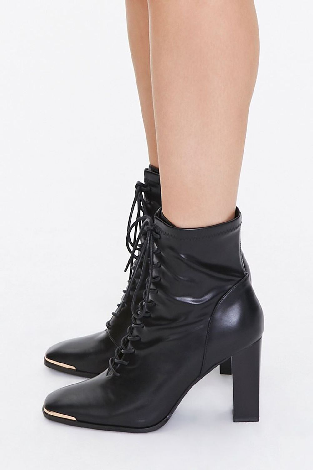 Faux Leather Metal-Toe Booties, image 2