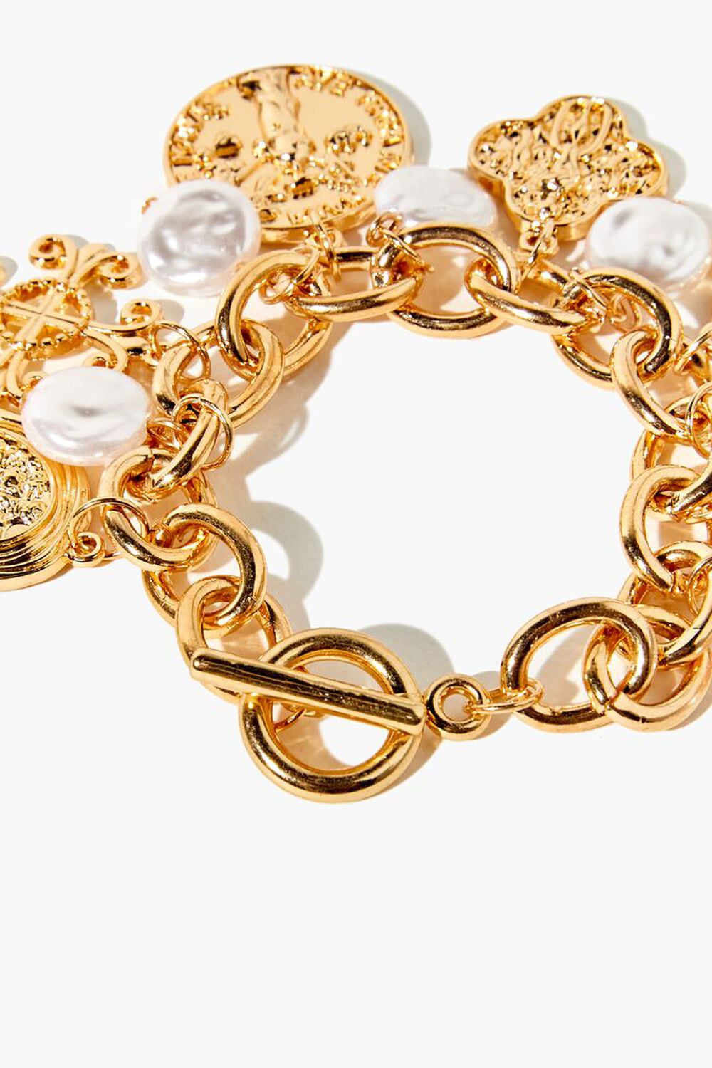 Ornate Faux Pearl Charm Bracelet, image 3