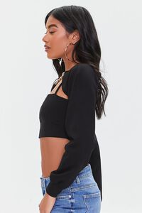 BLACK Cropped Cami & Bolero Sweater Set, image 2