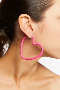 PINK Heart-Shaped Hoop Earrings, image 1