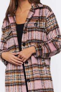 PINK/MULTI Plaid Buttoned Duster Jacket, image 5