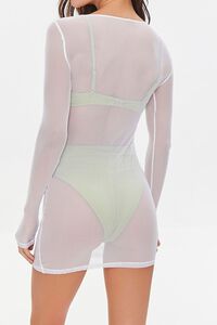WHITE Sheer Swim Cover-Up Mini Dress, image 3