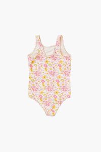 WHITE/MULTI Girls Barbie® Floral One-Piece Swimsuit (Kids), image 2