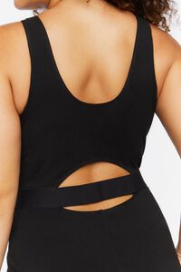 BLACK Plus Size Fitted Cutout Romper, image 5