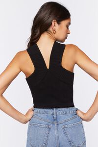 BLACK Sweater-Knit Sleeveless Bodysuit, image 3