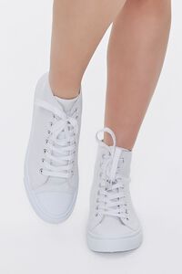 WHITE Lace-Up High-Top Sneakers, image 4