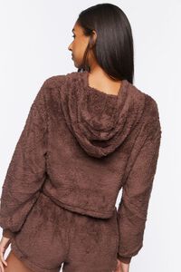 DEEP TAUPE Faux Shearling Lounge Hoodie, image 3