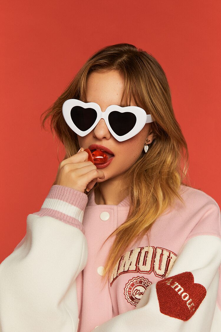 Groovy Times Oversized Tinted Heart Glasses | Nasty Gal