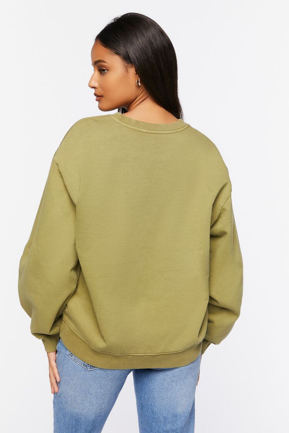 OLIVE Ribbed-Trim Crew Neck Pullover, image 3