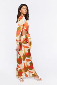 RUST/MULTI Satin Abstract Print Maxi Dress, image 2