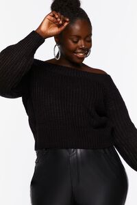 BLACK Plus Size Off-the-Shoulder Sweater, image 1