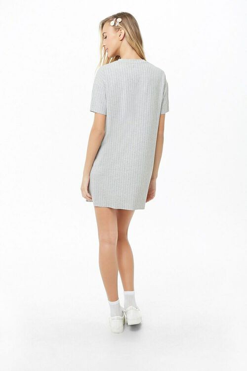 HEATHER GREY Ribbed Knit T-Shirt Dress, image 4
