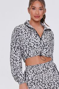 BLACK/WHITE Active Floral Cropped Anorak, image 5