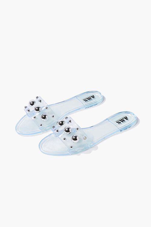 CLEAR Studded Jelly Sandals, image 3