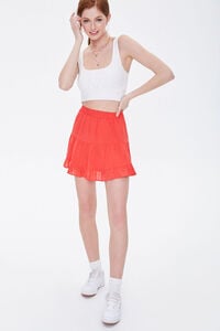 RED Clip Dot Tiered Mini Skirt, image 5