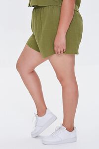 OLIVE Plus Size Textured Shorts, image 3