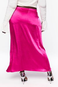 FUCHSIA Plus Size Satin Maxi Skirt, image 4
