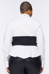 WHITE/MULTI Plus Size Pinstriped Combo Shirt, image 3