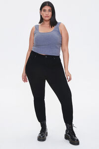 CHARCOAL Plus Size Cropped Tank Top, image 4