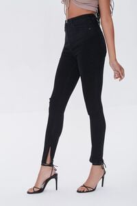WASHED BLACK Premium High-Rise Skinny Slit Jeans, image 2