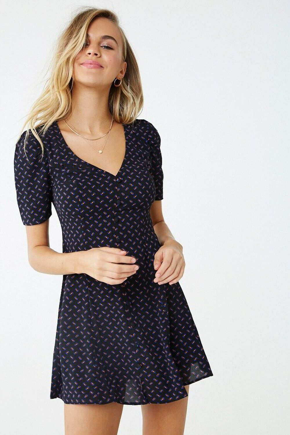 Abstract Dot Print Mini Dress, image 1