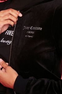 BLACK/SILVER Juicy Couture Velour Zip-Up Jacket, image 5