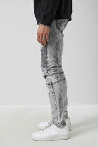 GREY Distressed Moto Jeans, image 3