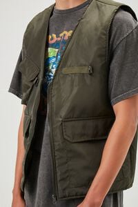 GREEN Zip-Up Cargo Vest, image 5