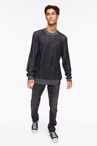 BLACK/WHITE Striped Marled Knit Sweater, image 4