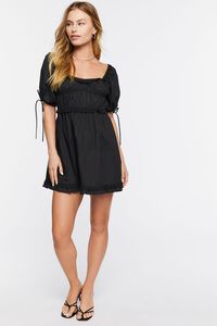 BLACK Puff-Sleeve Mini Dress, image 4