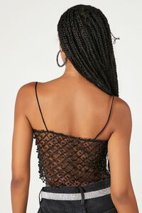 Sheer Mesh Bead & Sequin Cropped Cami, image 4