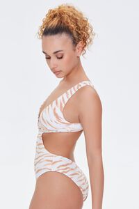 TAN/MULTI Tiger-Striped One-Piece Swimsuit, image 2