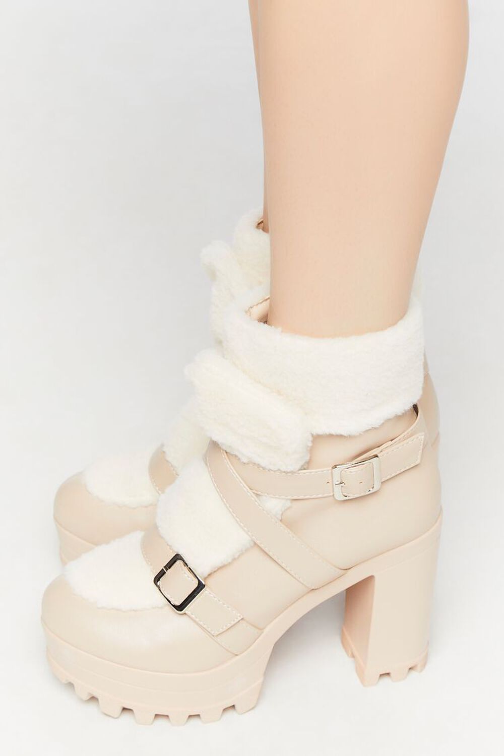 NUDE Faux Leather & Shearling Booties, image 2